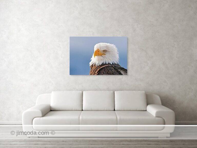 Fine art photo print example in living room