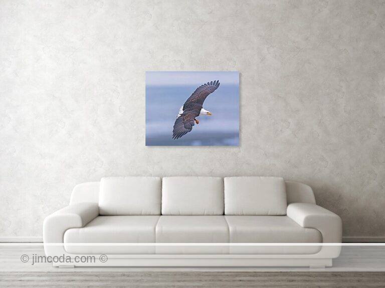 Fine art photo print example in living room