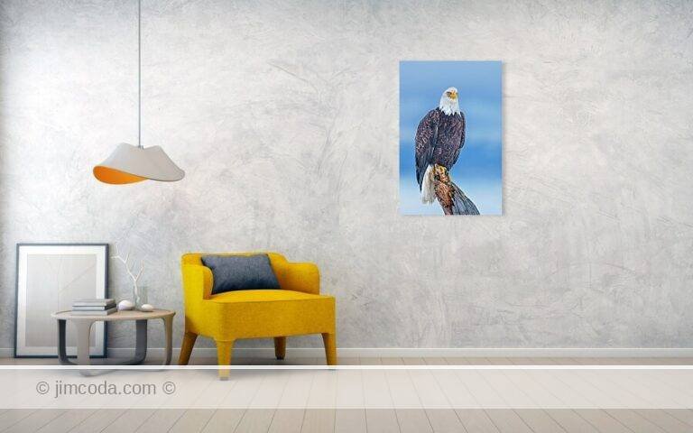 Fine art photo print example in living room
