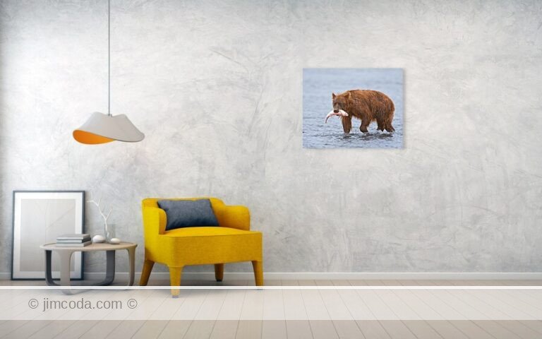 Fine art photo print example in living room