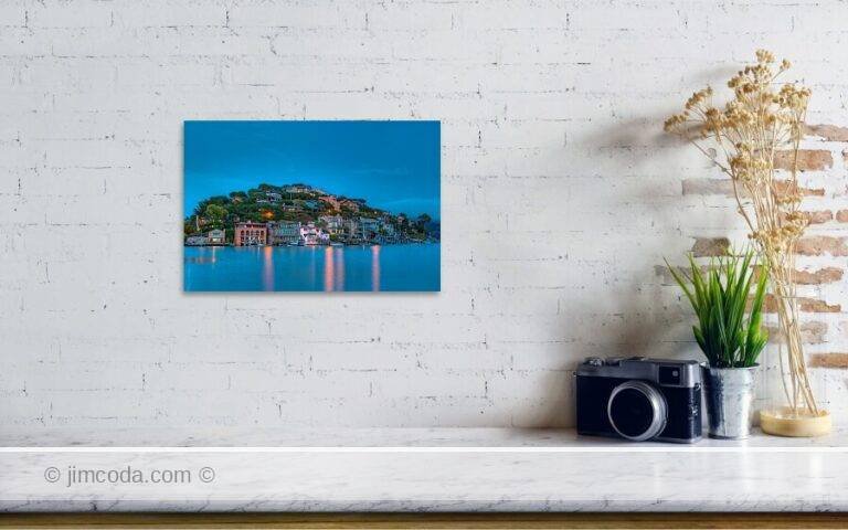 Fine art photo print example in living room