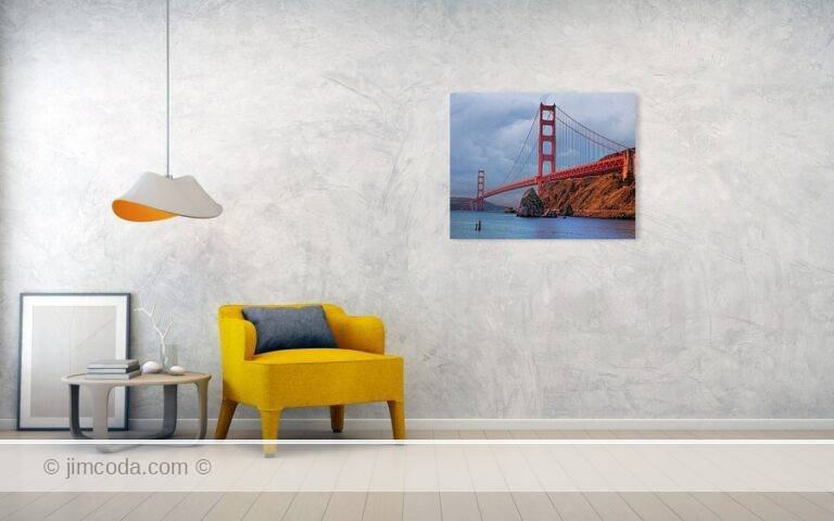 Fine art photo print example in living room