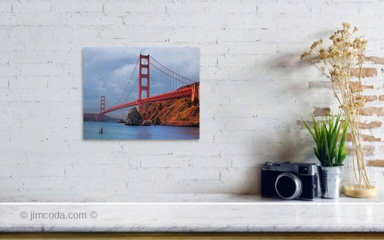 Fine art photo print example in living room