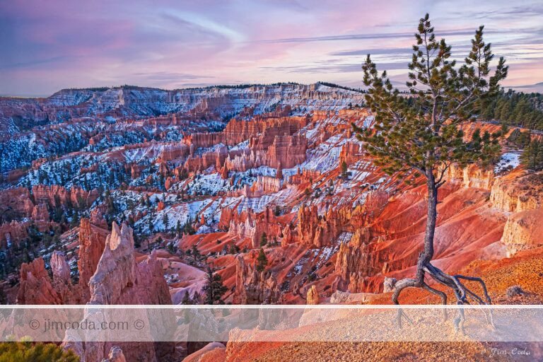 Here is a view of Bryce Canyon National Park at sunrise.