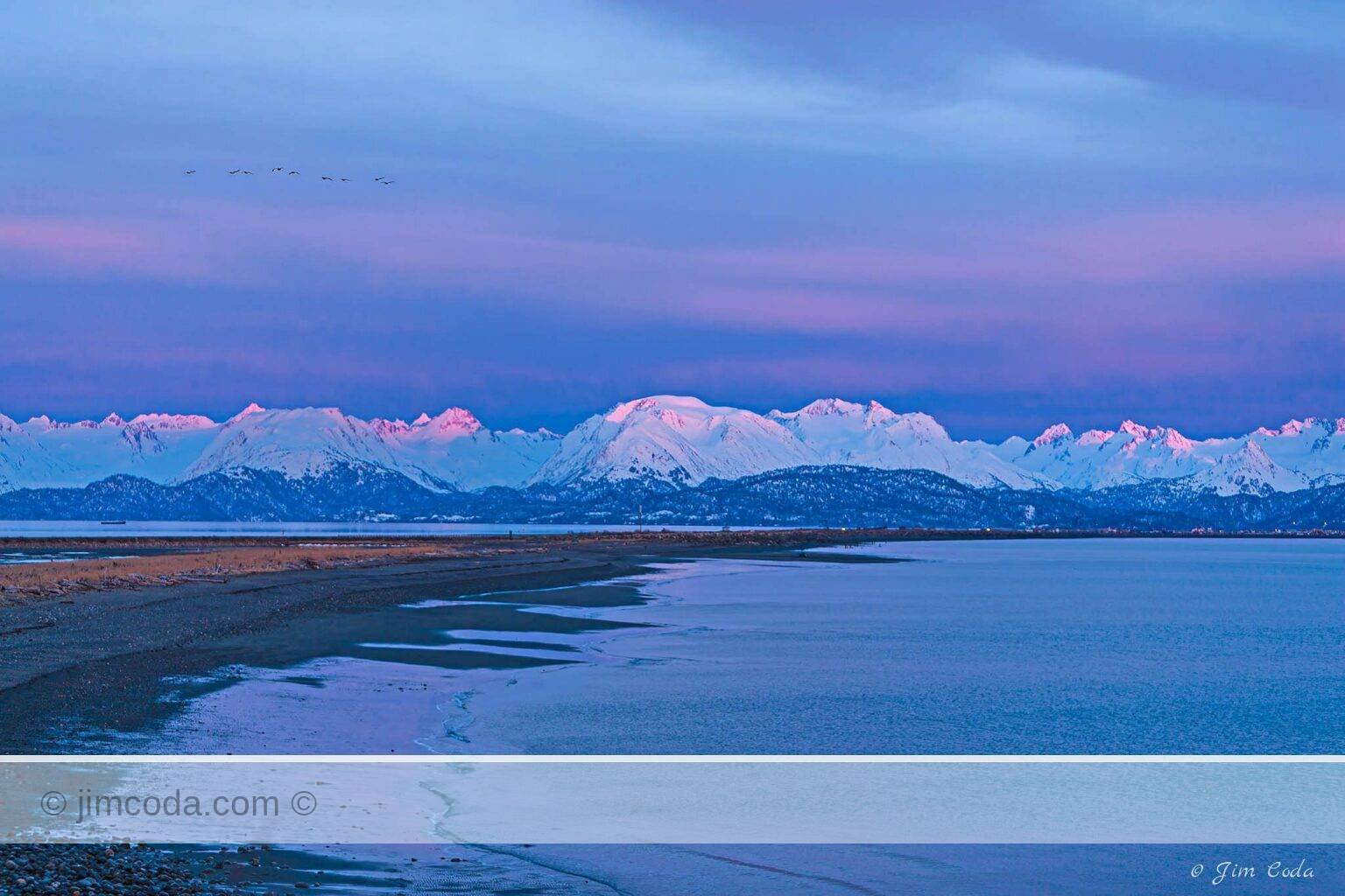 This is a photo of the Homer Spit looking south from the town of Homer.