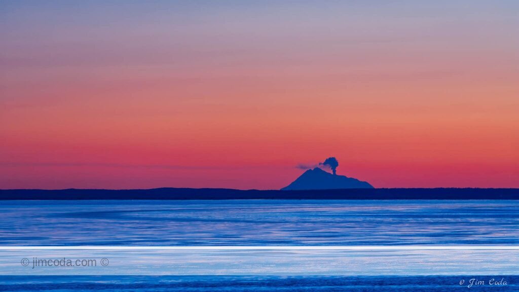 Mount Redoubt erupting in Alaska.