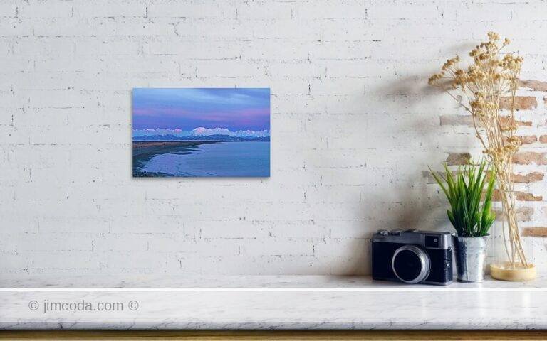 Fine art photo print example in living room
