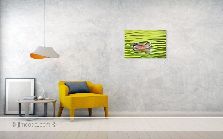 Fine art photo print example in living room