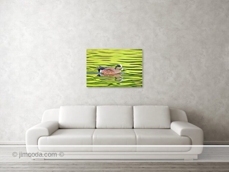 Fine art photo print example in living room