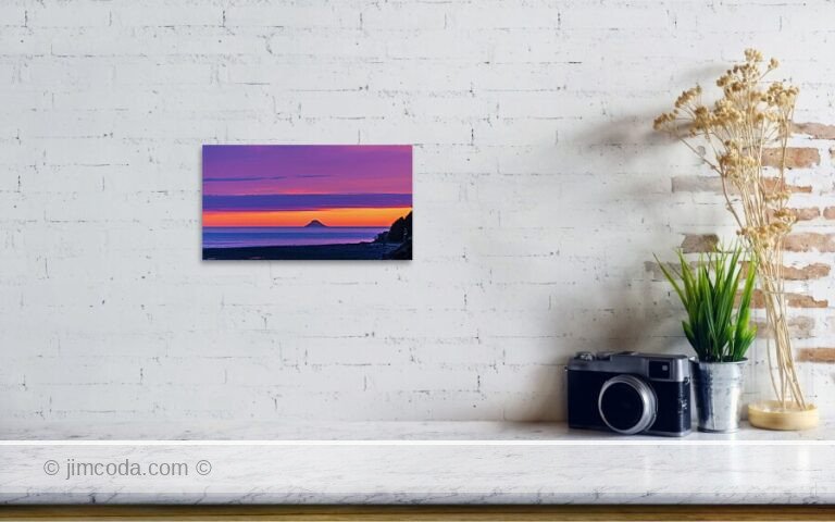 Fine art photo print example in living room