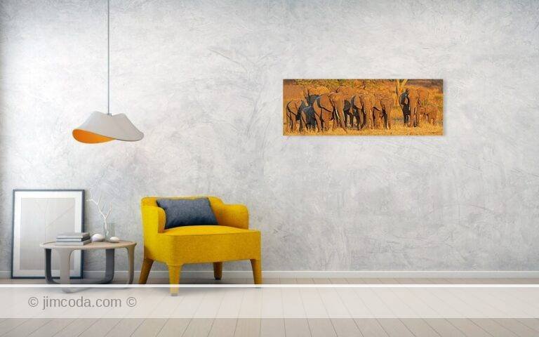 Fine art photo print example in living room