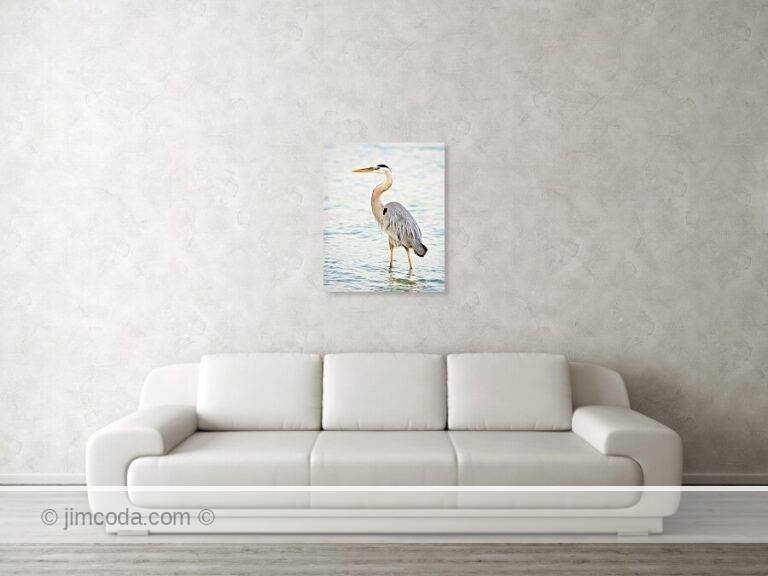 Fine art photo print example in living room