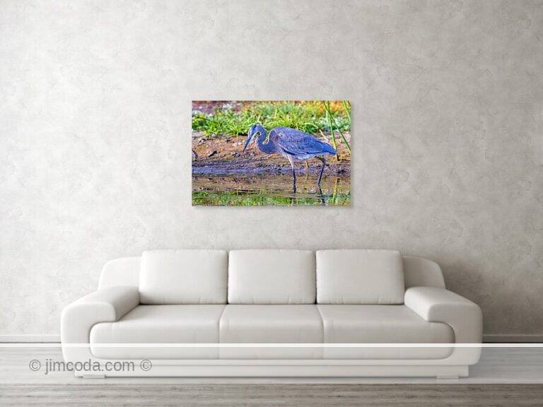 Fine art photo print example in living room