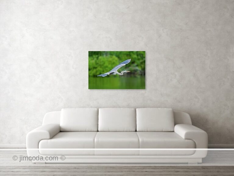 Fine art photo print example in living room