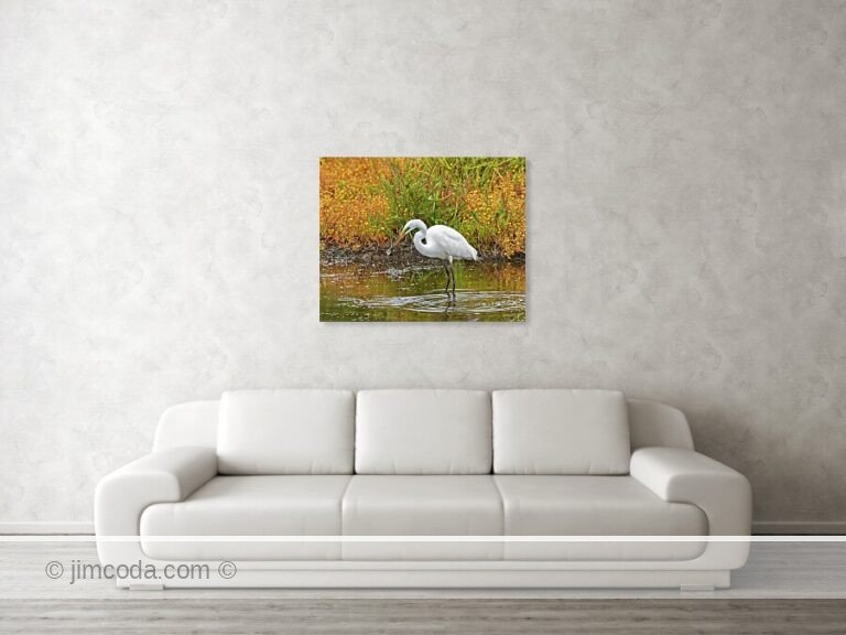 Fine art photo print example in living room