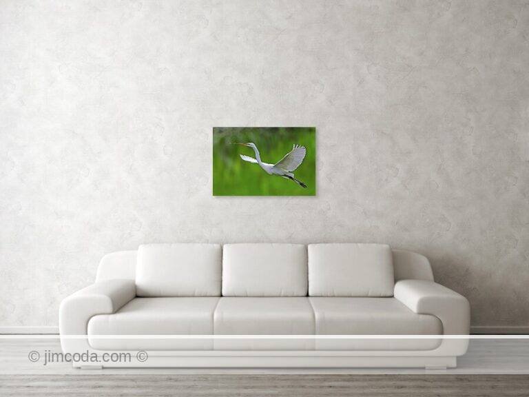 Fine art photo print example in living room