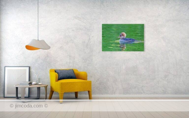 Fine art photo print example in living room