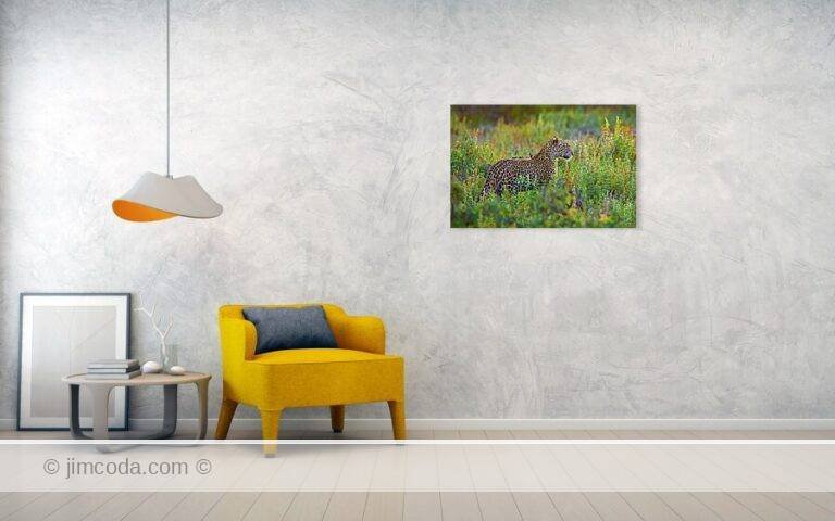 Fine art photo print example in living room