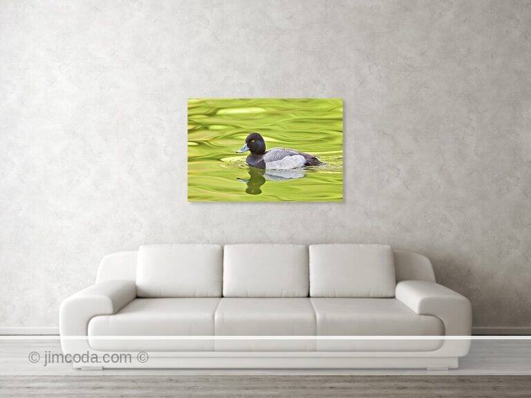 Fine art photo print example in living room