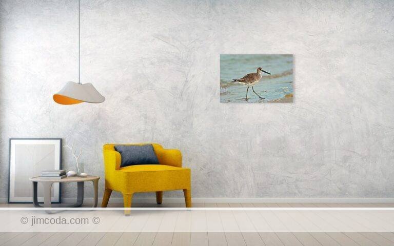 Fine art photo print example in living room