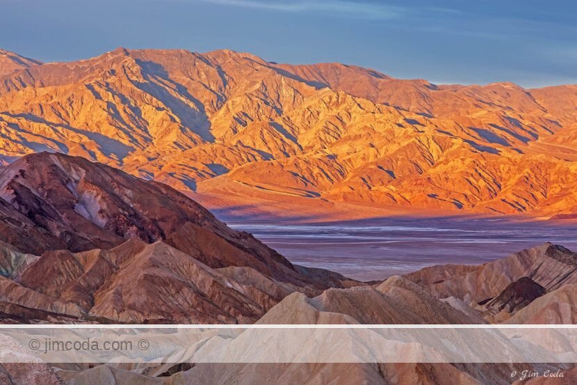 A view of the landscape at Zabriskie Point, Death Valley National Park, California, USA.