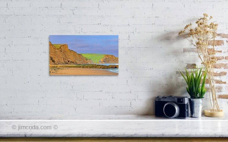 Fine art photo print example in living room