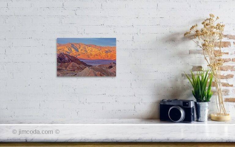 Fine art photo print example in living room