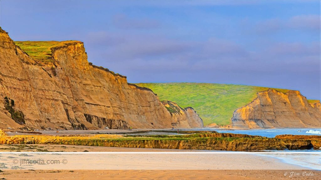 This is a photo of Drakes Beach facing east. Point Reyes National Seashore, California, USA.