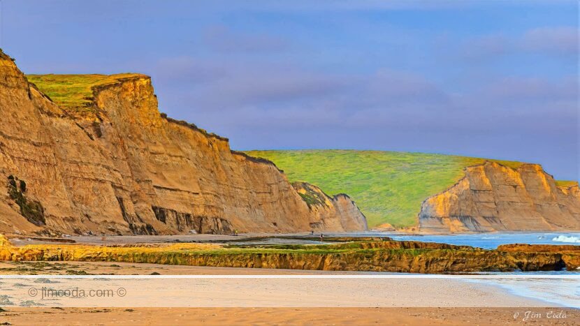 This is a photo of Drakes Beach facing east. Point Reyes National Seashore, California, USA.