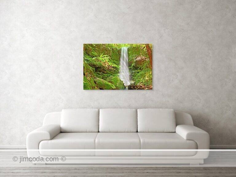 Fine art photo print example in living room