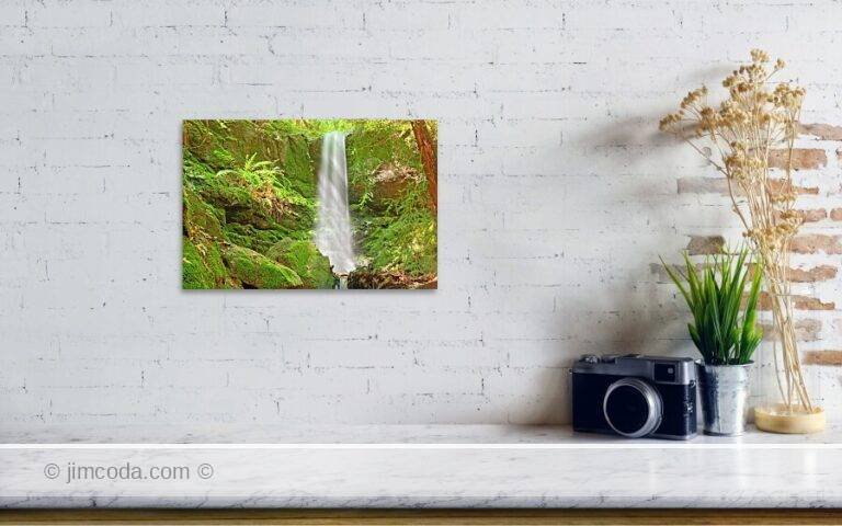 Fine art photo print example in living room