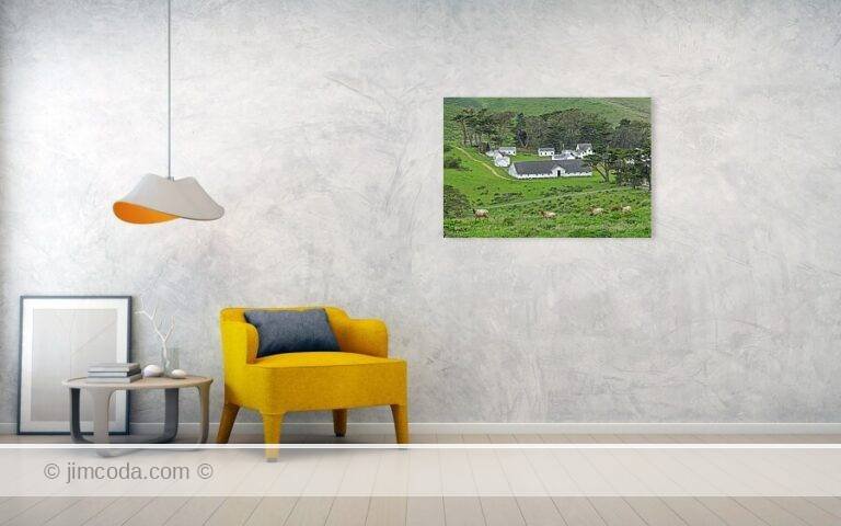 Fine art photo print example in living room