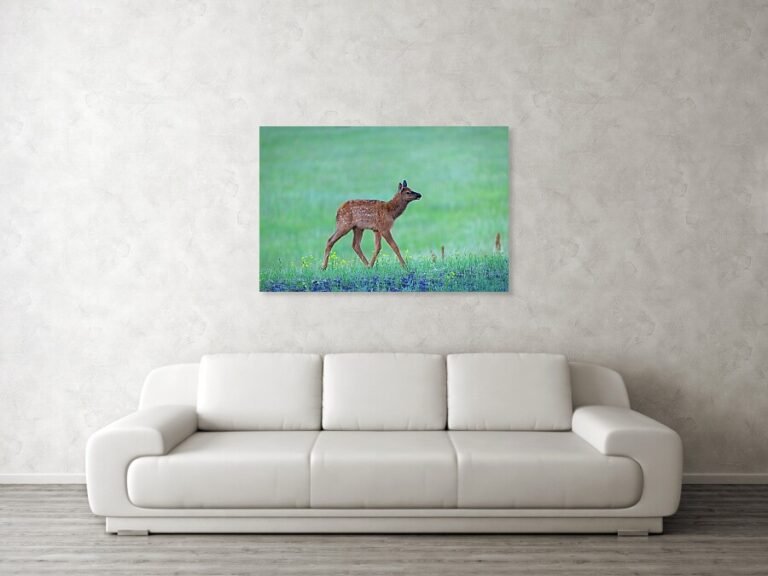Fine art photo print example in living room