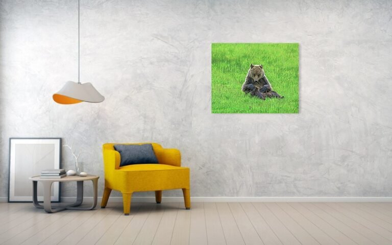 Fine art photo print example in living room