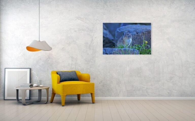 Fine art photo print example in living room