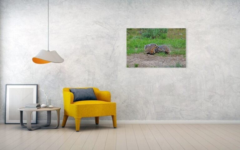Fine art photo print example in living room