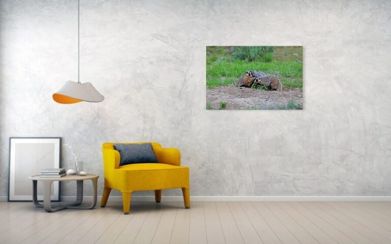 Fine art photo print example in living room