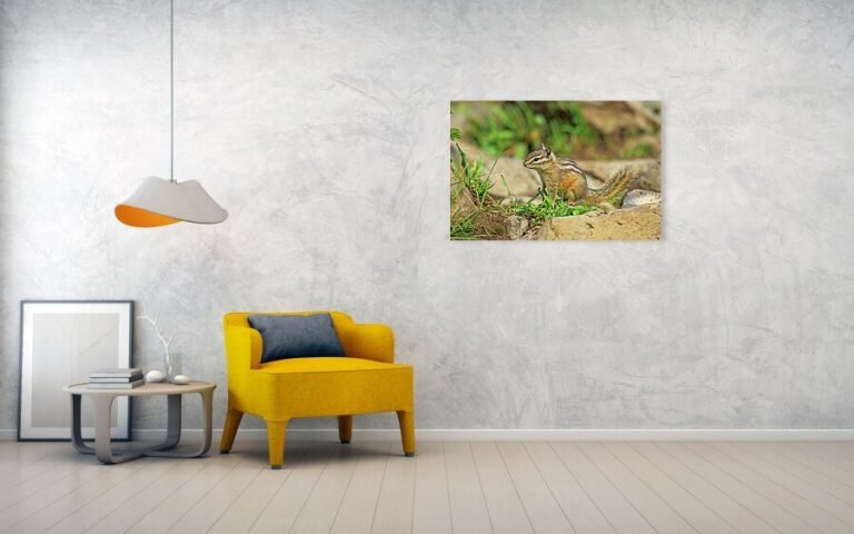 Fine art photo print example in living room