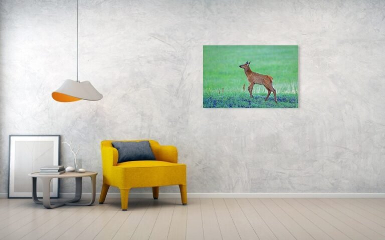 Fine art photo print example in living room