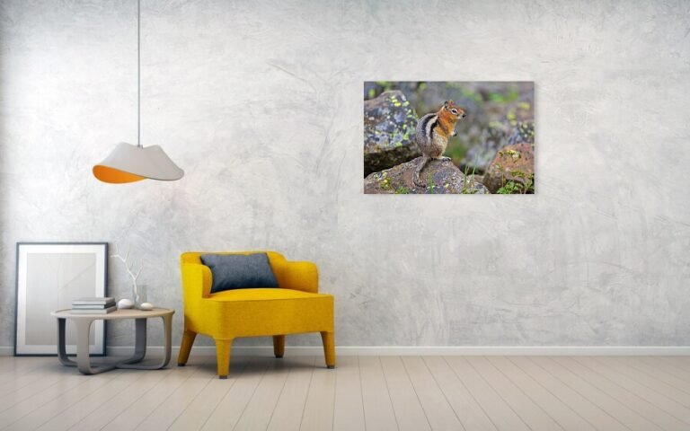 Fine art photo print example in living room