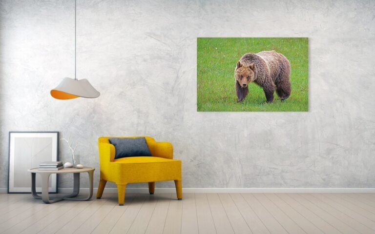 Fine art photo print example in living room