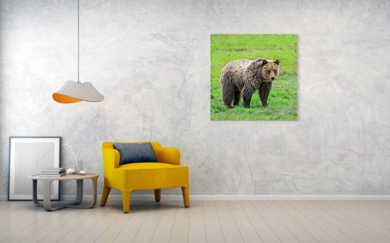 Fine art photo print example in living room