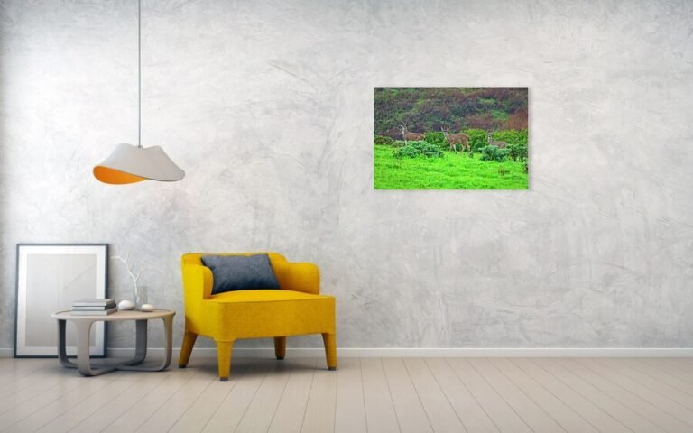 Fine art photo print example in living room