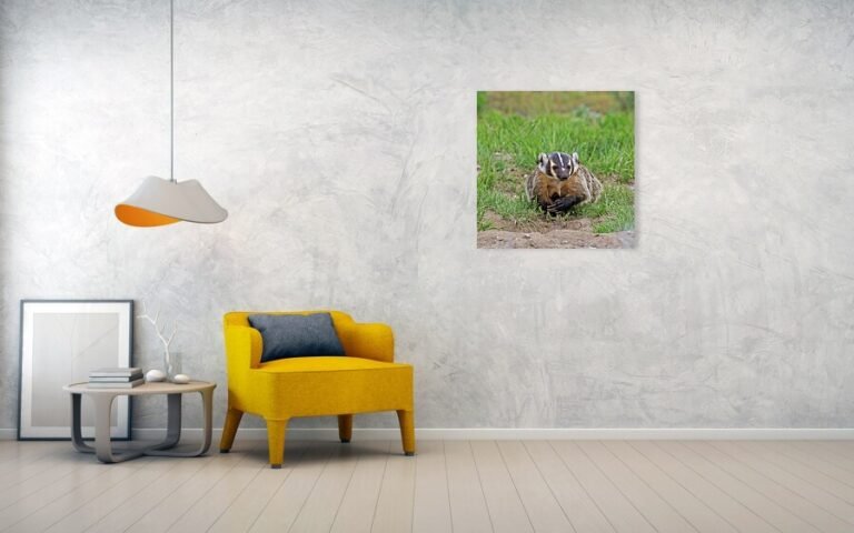 Fine art photo print example in living room