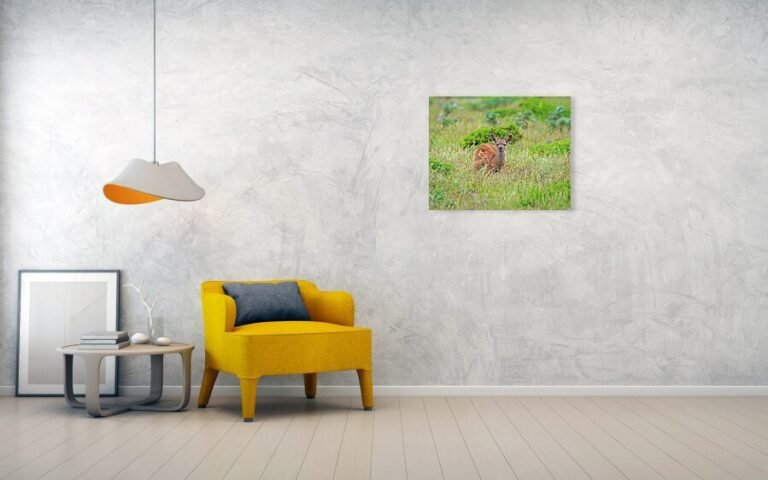 Fine art photo print example in living room
