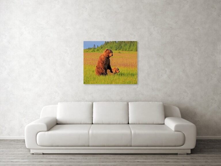 Fine art photo print example in living room
