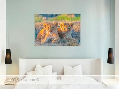 Lion Cubs Metal Print